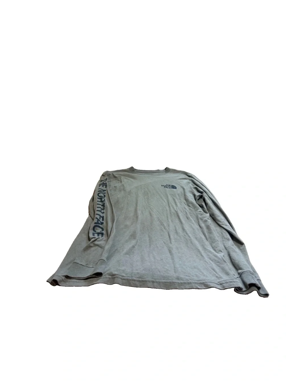 The North Face Mens Grey/Blue Long Sleeve Shirt! Large